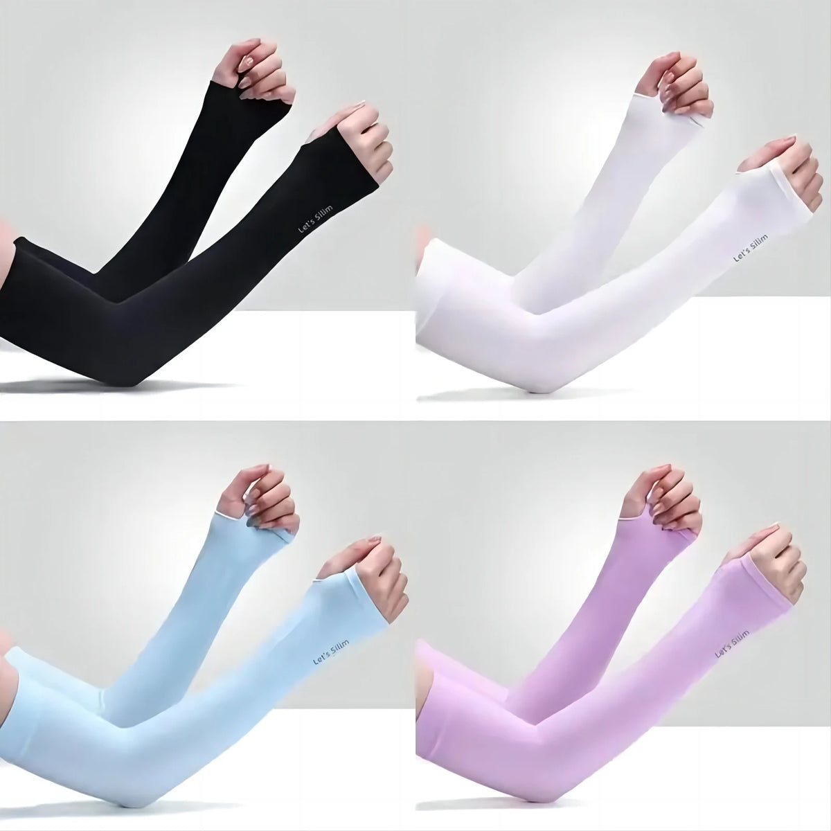 1 Pair Ice Silk Sun Protection Arm Covers Unisex Elbow Cover Outdoor Cycling Running