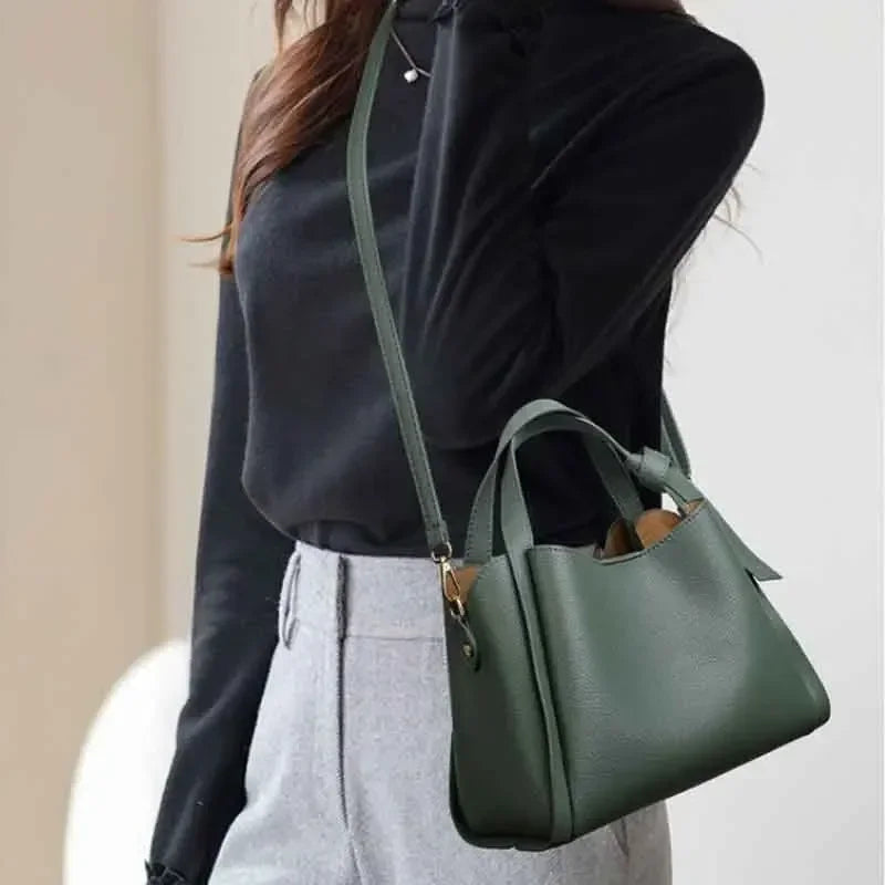 Bucket Shoulder Bags Versatile Women Luxury Designer PU Leather Messenger Crossbody Bags Ladies Casual Solid Color Purse Handbag
