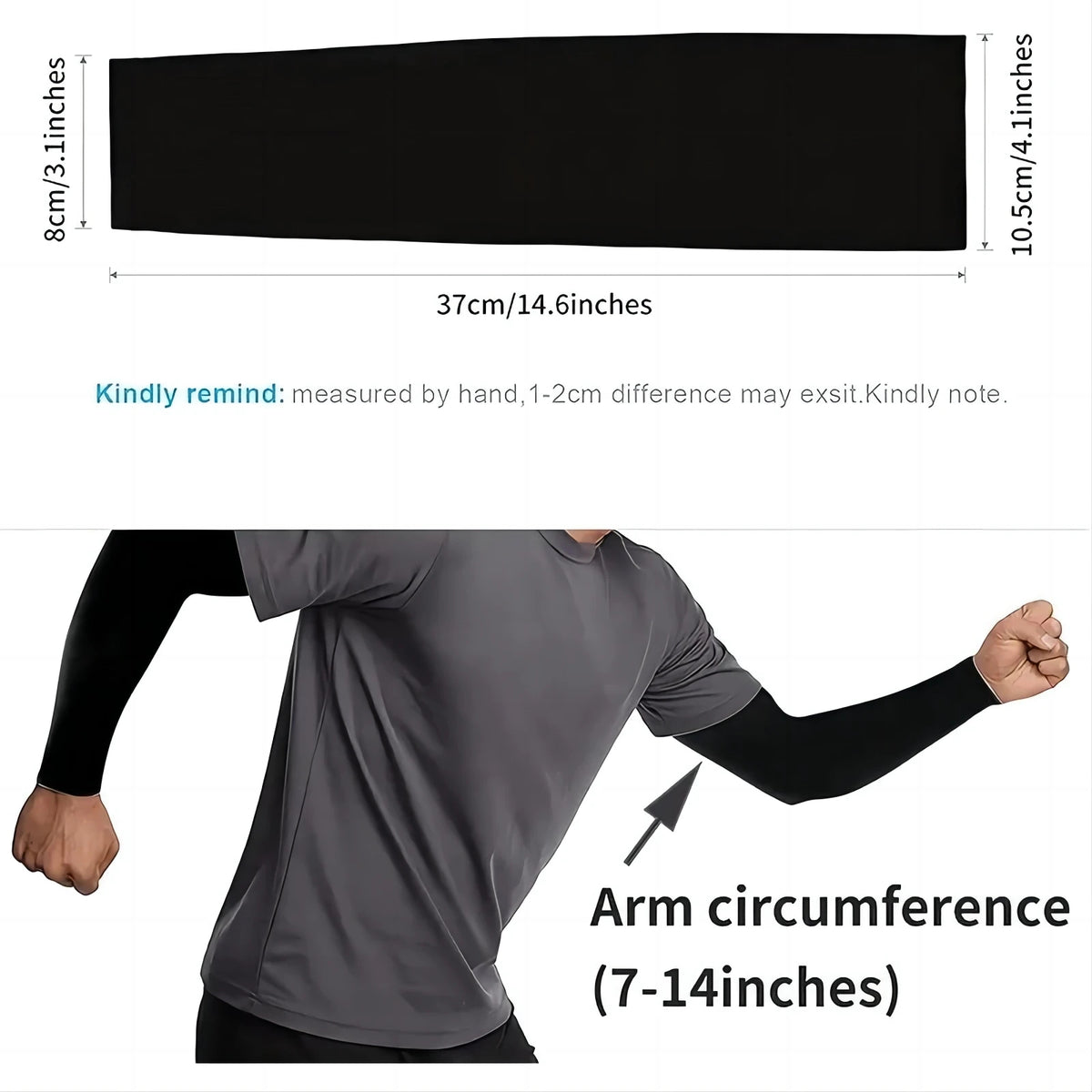 1 Pair Ice Silk Sun Protection Arm Covers Unisex Elbow Cover Outdoor Cycling Running