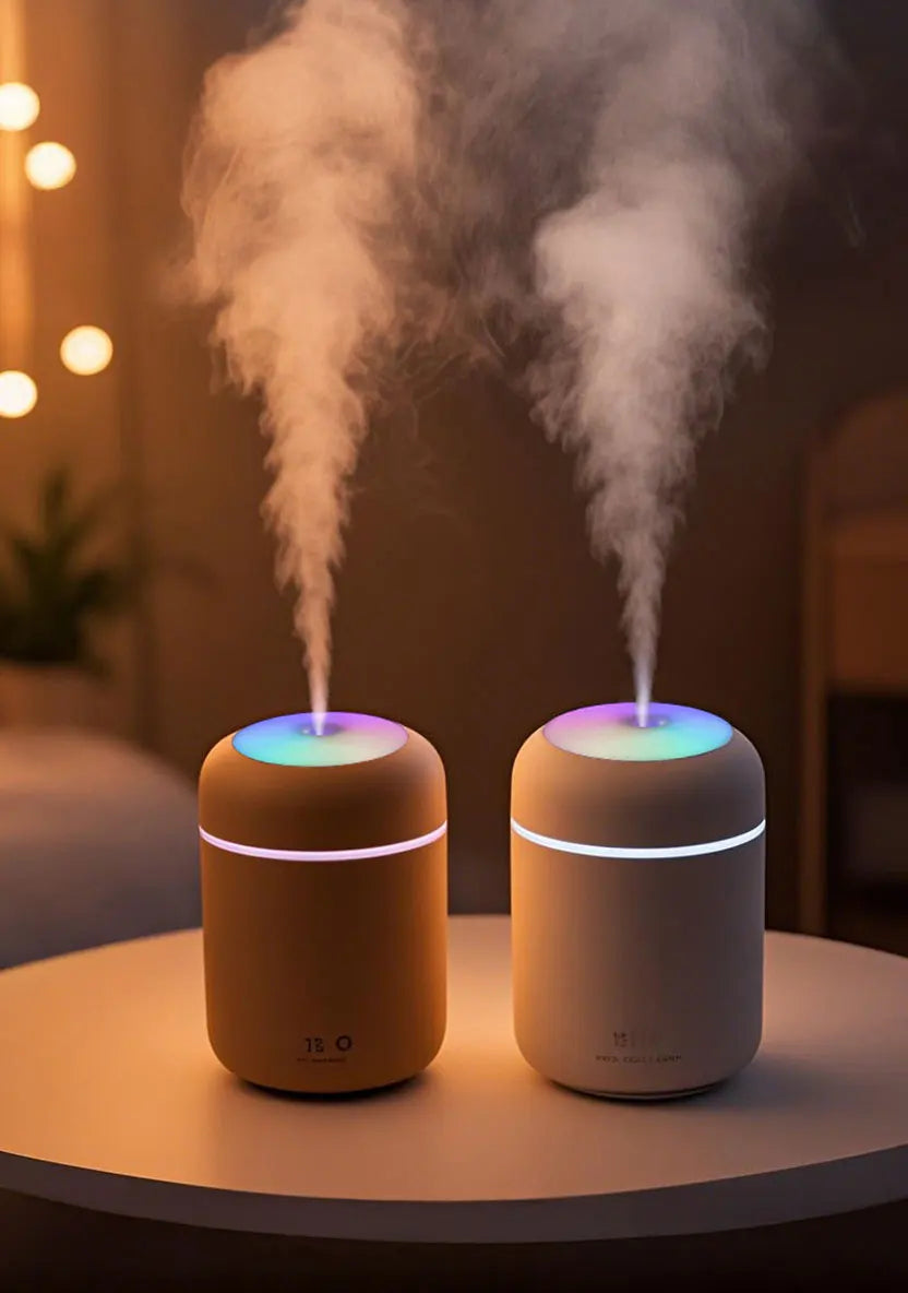 300ml Aromatherapy Diffuser Humidifier Air Purifier Car Home Use Seven-color Light