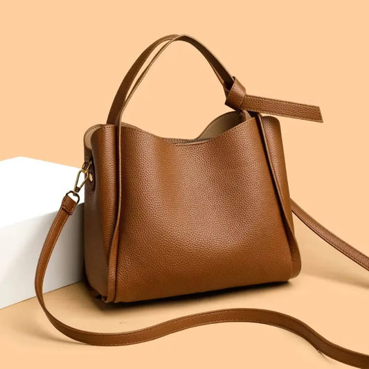 Bucket Shoulder Bags Versatile Women Luxury Designer PU Leather Messenger Crossbody Bags Ladies Casual Solid Color Purse Handbag