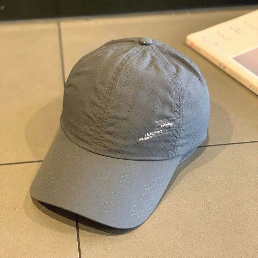 Men'S Baseball Cap Quick Dry Adjustable Baseball Hat Polyester Sun Cap Mesh