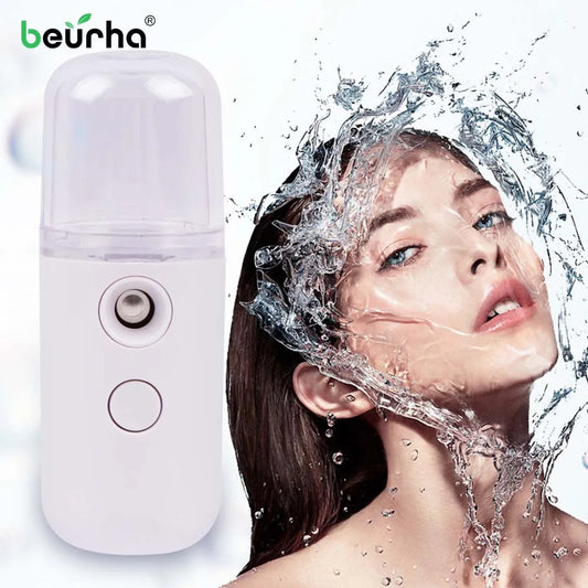 Face Steamer Humidifier USB Rechargeable Nano Mist Sprayer Facial Nebulizer Steamer