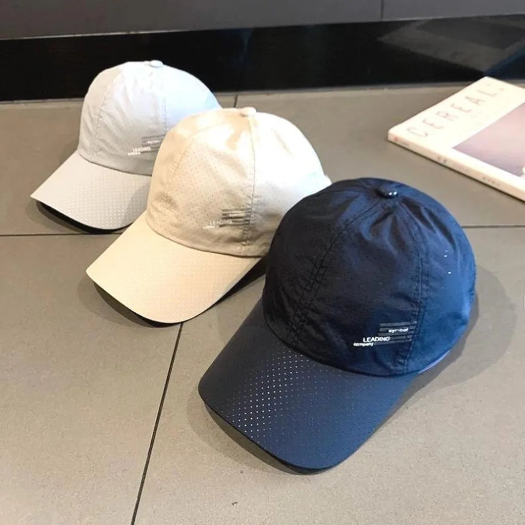 Men'S Baseball Cap Quick Dry Adjustable Baseball Hat Polyester Sun Cap Mesh