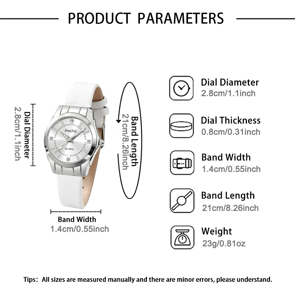 1 PC Elegant, Exquisite, Fashionable Leather Strap Women's Quartz Watch