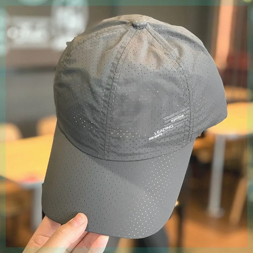 Men'S Baseball Cap Quick Dry Adjustable Baseball Hat Polyester Sun Cap Mesh
